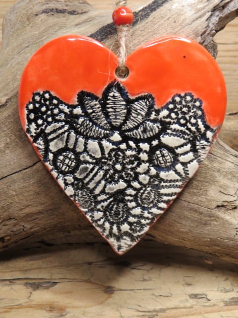 Duże ceramiczne serce – ręcznie robione