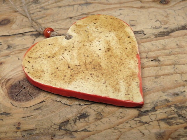 Duże ceramiczne serce – ręcznie robione