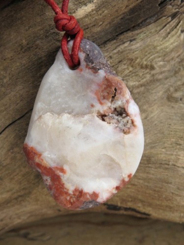 kwarc i jaspis - Polska - amulet ochronny na rzemieniu