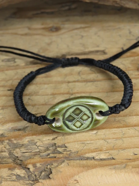 Bransoletka słowiańska Mokosz – ceramika i makrama