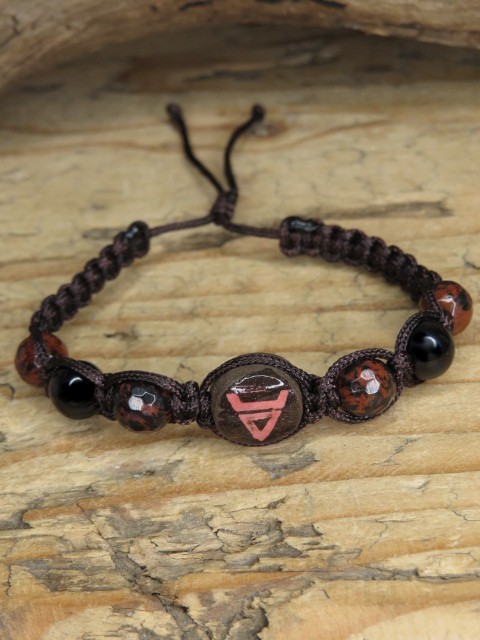 Bransoletka słowiańska Weles – ceramika i makrama