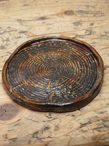 Ceramiczny talerzyk pień drzewa – rękodzieło