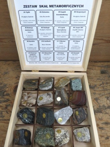 Zestaw skał metamorficznych - rozbudowany