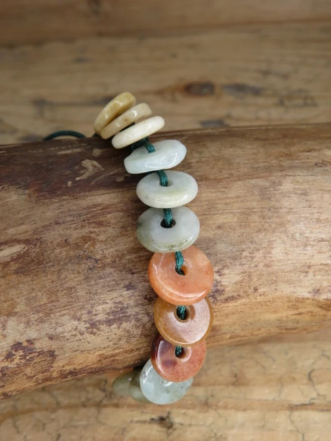 jadeit * bransoletka pleciona makrama z Birmy