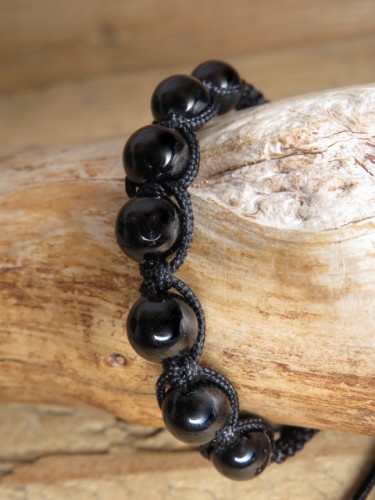 Czarny turmalin * bransoletka ochronna * makrama