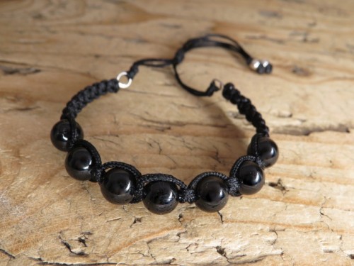 Czarny turmalin * bransoletka ochronna * makrama