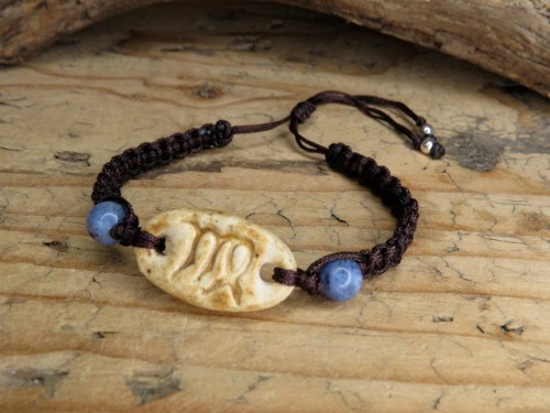 Bransoletka zodiakalna Panna – ceramika i kamienie - makrama