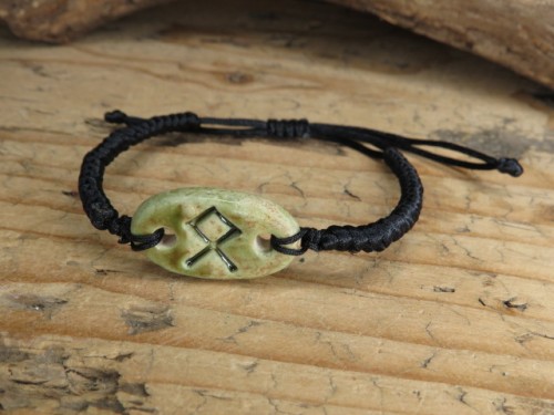 Bransoletka runa Odala – dziedzictwo i korzenie – ceramika i makrama