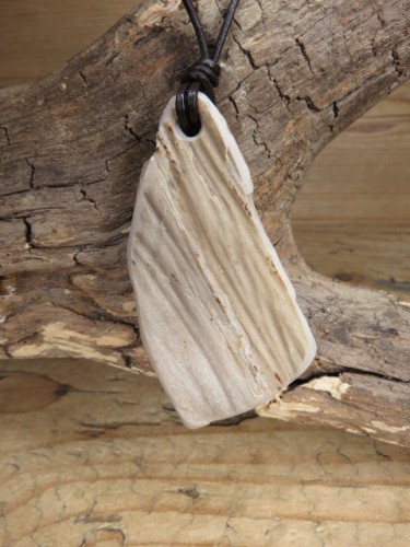 Skamieniałe drewno * wisior na rzemieniu