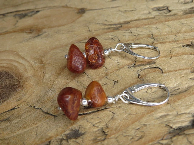 Kolczyki z naturalnego bursztynu bałtyckiego