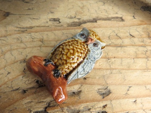 Ceramiczny magnes sowa - ceramika ręcznie robiona