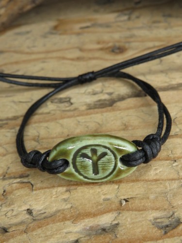 Bransoletka Algiz – runa ochronna – biżuteria ręcznie robiona