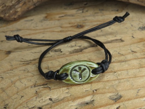 Bransoletka Algiz – runa ochronna – biżuteria ręcznie robiona