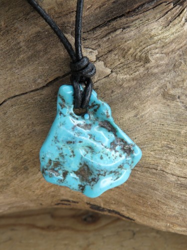 turkus naturalny * ochrona w podróży * amulet na rzemieniu