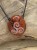 wisior triskelion na kamieniu - obsydian mahoniowym - amulet na rzemieniu