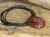 wisior triskelion na kamieniu - obsydian mahoniowym - amulet na rzemieniu