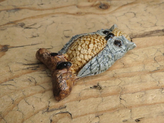 Ceramiczny magnes sowa - ceramika ręcznie robiona