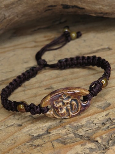 OM – ceramiczna bransoletka makrama - symbol harmonii