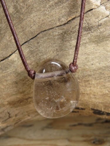kwarc dymny * czakra podstawy *amulet ochrona i spokój na rzemieniu