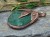 awenturyn zielony - wisior w miedzi
