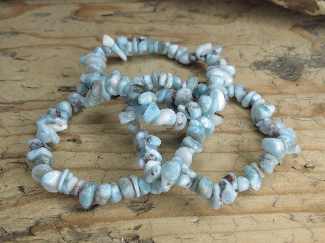 Larimar bransoletka – nieregularne kamienie