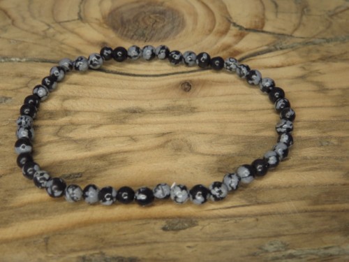 obsydian śnieżny * bransoletka 4mm