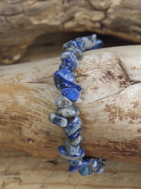 Lapis lazuli bransoletka – nieregularne kamienie