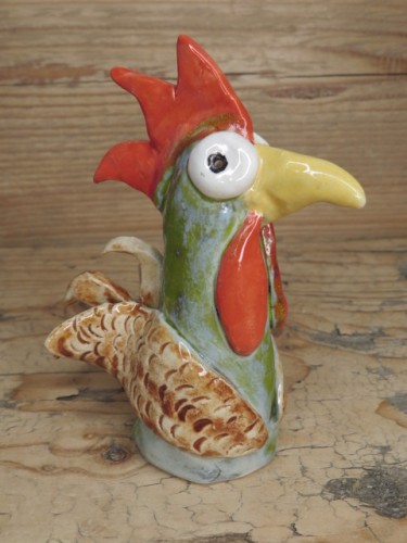 kogut – ręcznie wykonana figurka ceramiczna