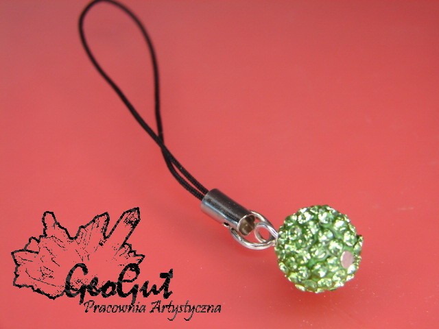 Shamballa zielona * zawieszka do komórki