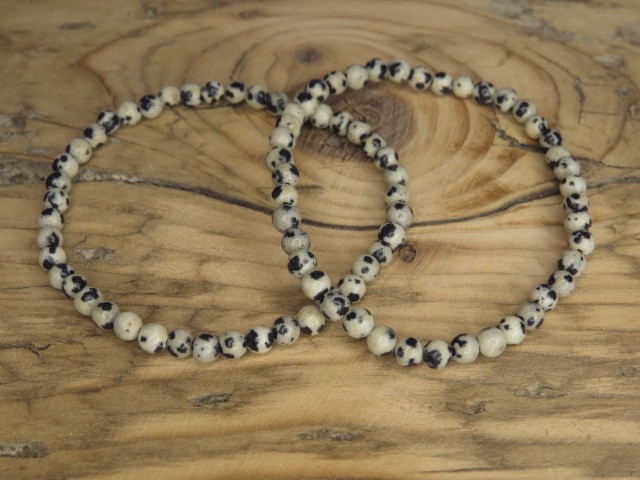 jaspis dalmatyńczyk * bransoletka 4mm