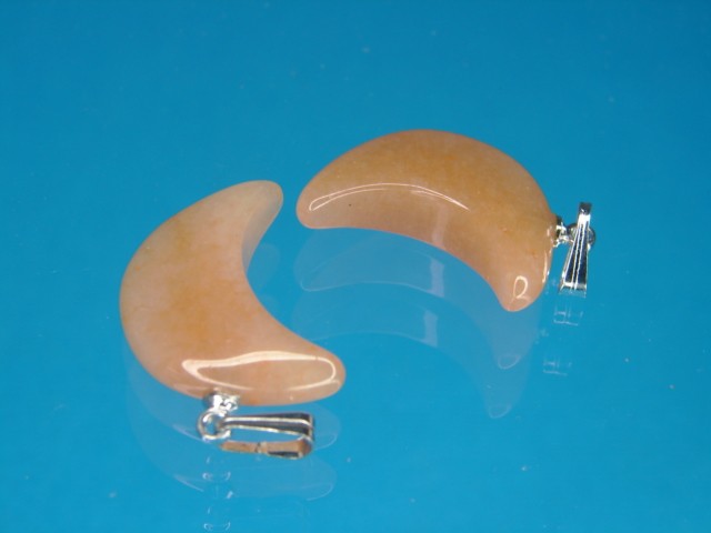 księżyc z awenturynu pomarańczowego * wisiorek