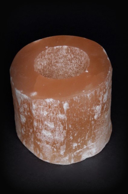 świecznik z selenitu - pomarańczowy 