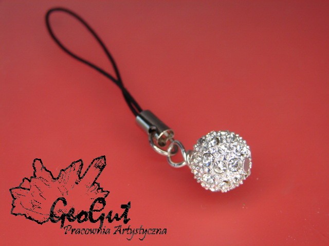 Shamballa srebrna * zawieszka do komórki