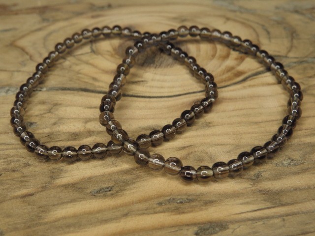 kwarc dymny * bransoletka 4mm